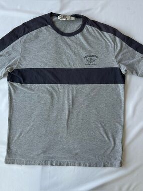 Ralph Lauren Grey Tee with Navy Chest Stripe